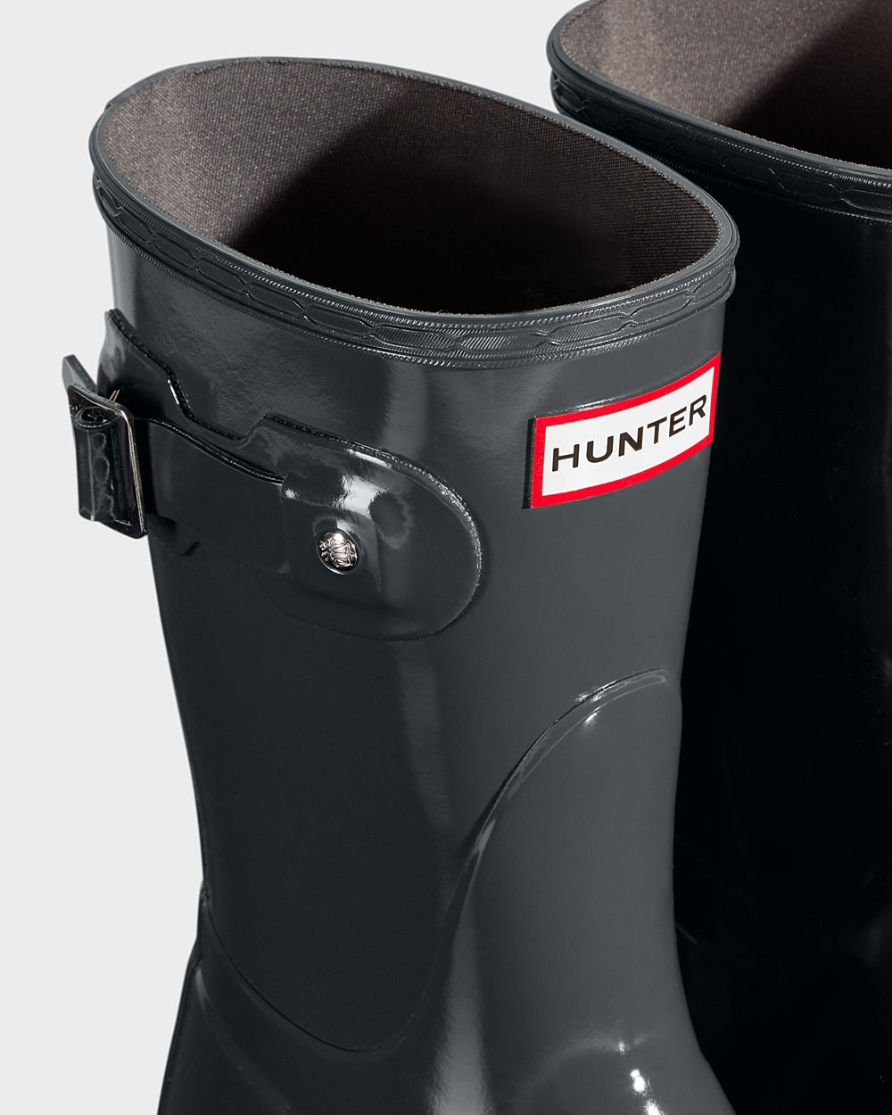 Womens Hunter Original Gloss - Short Rain Boots Deep Green - 4607-CVGNE